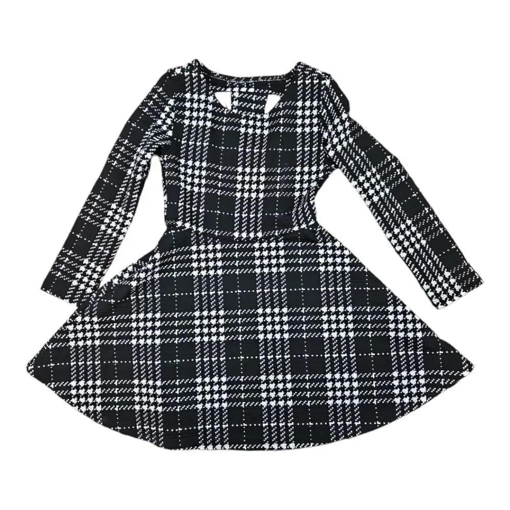 Black and White Plaid Dress Christmas Dress Special Occasion 5/6